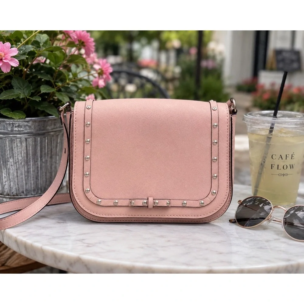 Kate Spade Pink Blush Bag  Laurel Way Jeweled Carsen  Saffiano Leather Crossbody